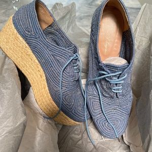 COPY - Robert Clergerie robin blue platform espedrille lace up sneaker